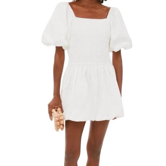 New Tuckernuck Hyacinth House White Smocked Puff Sleeve Catarina Dress M 1741-20 - Picture 2 of 14